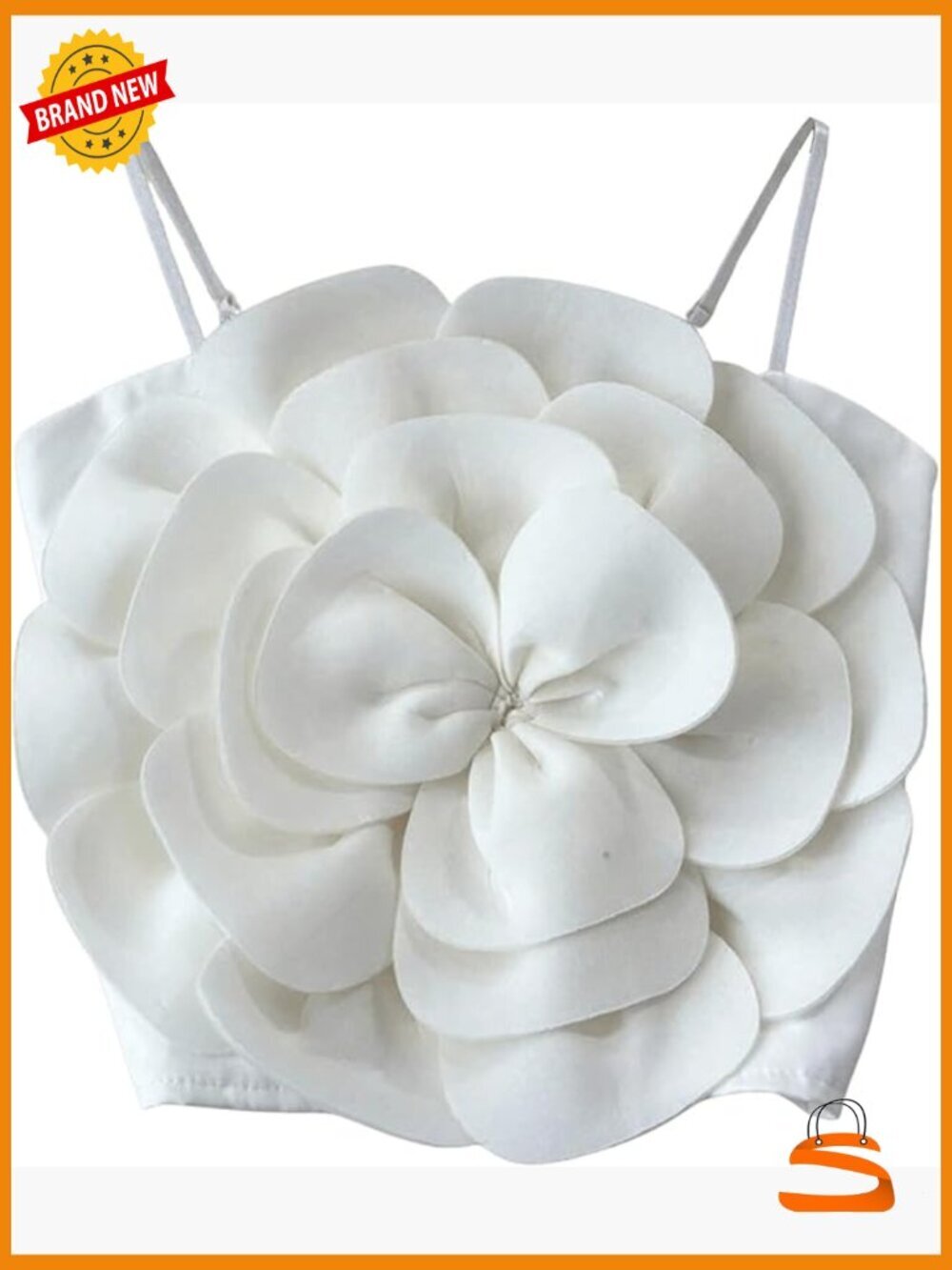 Women's Sleeveless Flower Crop Top with Adjustable Straps Y2K Boho Going Out
